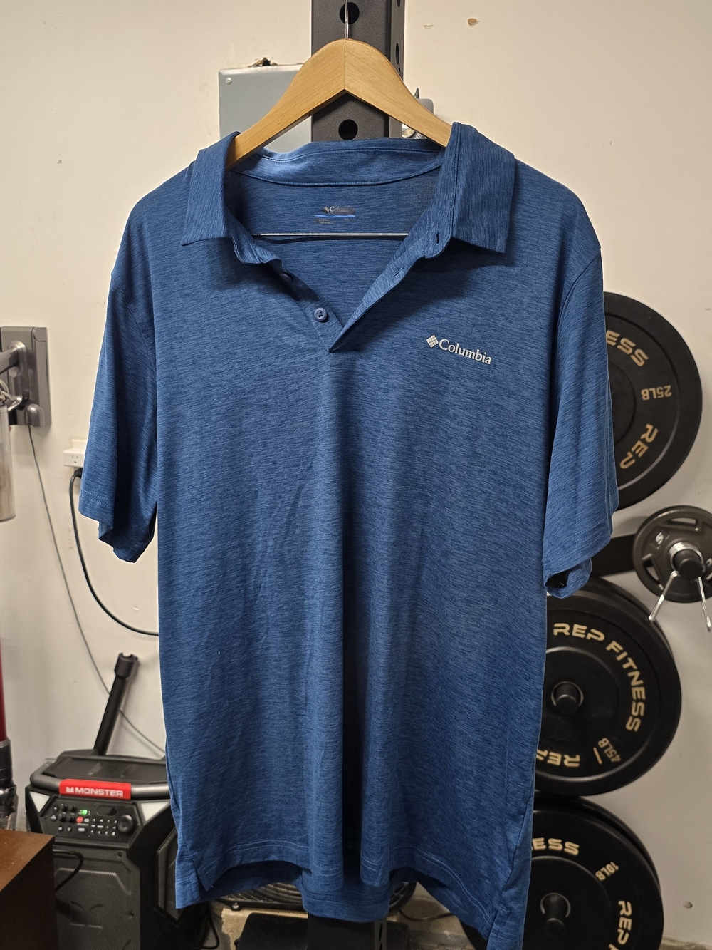 Columbia Men’s Heathered Blue Polo